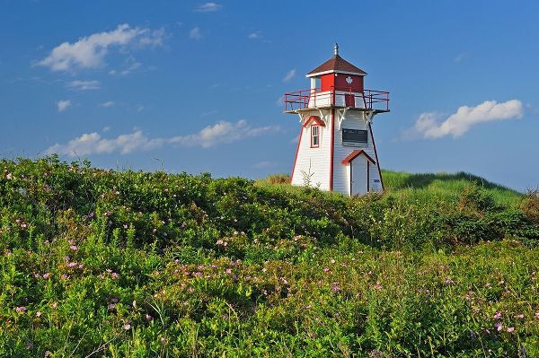Canada-Prince Edward Island-Covehead Harbour Lighthouse and flowers